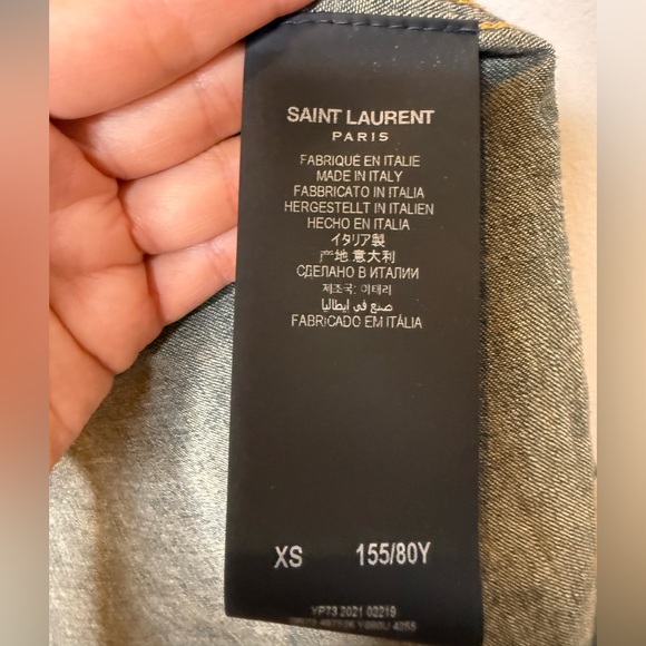 Saint Laurent  YSL Denim shirt/ made in Italy $1100 XS - Picture 13 of 16
